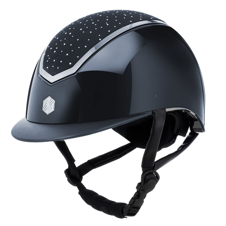 Casque d'équitation Kylo Gloss Crystal Bleu marine/Argent dans le groupe Équipement d'équitation / Casque d'équitation / Visière standard chez Equinest (0209020422NASIL_r)