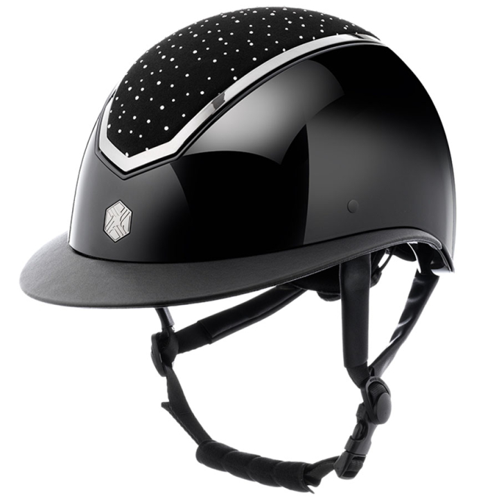 Casque d'équitation Kylo Gloss Wide Peak Crystal Noir/Chrome dans le groupe Équipement d'équitation / Casque d'équitation / Visière solaire chez Equinest (0209020522BACH_r)