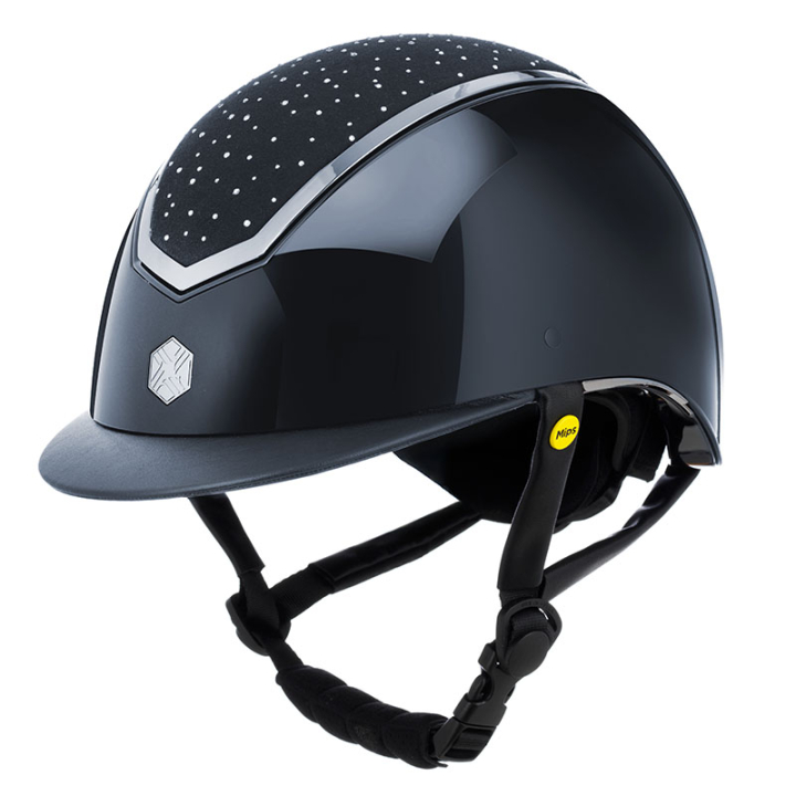 Casque d'équitation MIPS Kylo Gloss Crystal Bleu marine/Argent dans le groupe Équipement d'équitation / Casque d'équitation / Casques MIPS chez Equinest (0209020622NASIL_r)