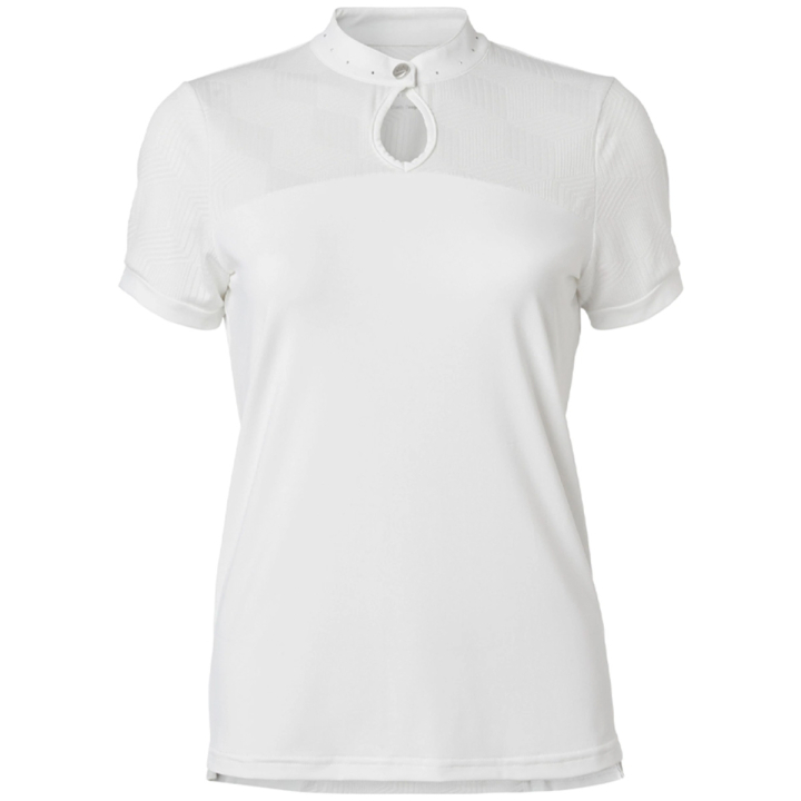 Chemisier de concours Jewel Tech Top Blanc dans le groupe Vêtements d'équitation / T-shirts & Hauts d'équitation / Chemises & polos de concours chez Equinest (04554020WH_r)