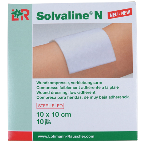 Solvaline Compresse 10 pièces/paquet  dans le groupe Produits de soins / Soins des blessures & onguents / Pansements pour plaies chez Equinest (0584)
