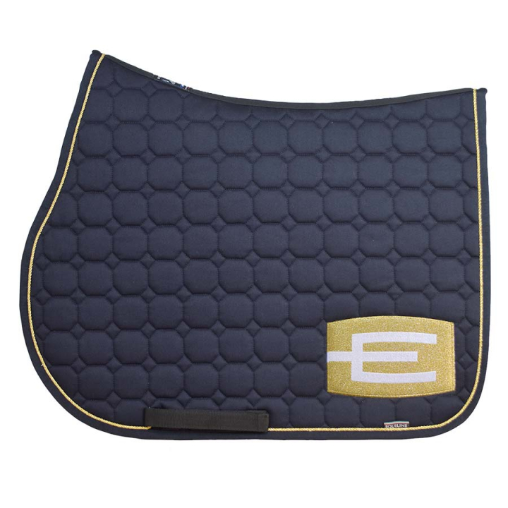 Tapis de selle E-logo Bleu Marin Bronze/Blanc Poney dans le groupe Équipement cheval / Tapis de selle / Tapis de selle avec logo E chez Equinest (0720911Ma-GuViGu_r)