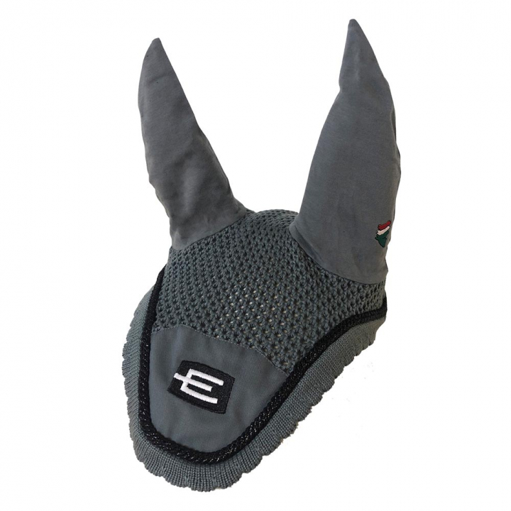 Bonnet  Logo en E Gris Noir/Blanc Pailleté Full dans le groupe Équipement cheval / Bonnet cheval chez Equinest (0726955Gr-GsViSv_r)