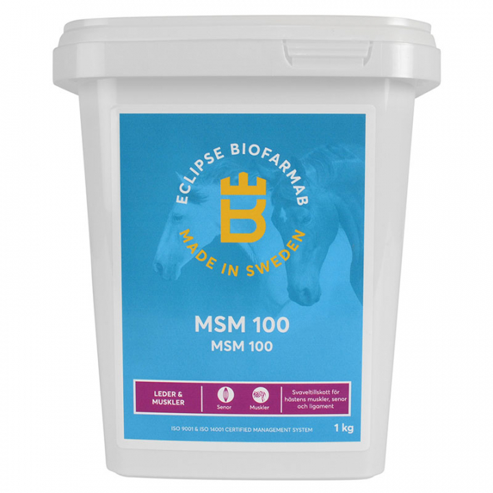 MSM 100  dans le groupe Compléments alimentaires / Compléments alimentaires pour chevaux / Cuir chez Equinest (0996)