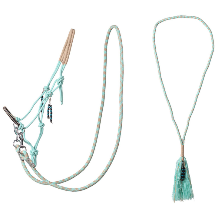 Halter en corde avec rênes Combi Liberty Vert Clair dans le groupe Équipement cheval / Licols / Longes en corde chez Equinest (1096IGR1GN_r)