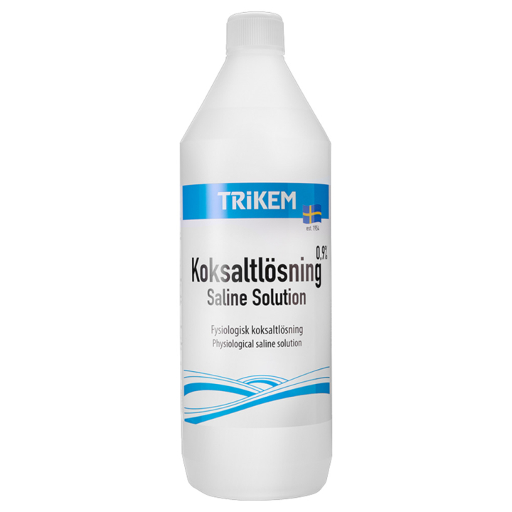Solution saline 1000ml dans le groupe Produits de soins / Soins des blessures & onguents / Nettoyage de plaies & Pansements chez Equinest (1852100-1000)
