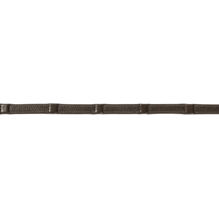 Rênes en cuir avec arrêts Marron Foncé/Argent dans le groupe Équipement cheval / Rênes / Rênes en cuir chez Equinest (217562DBR_r)