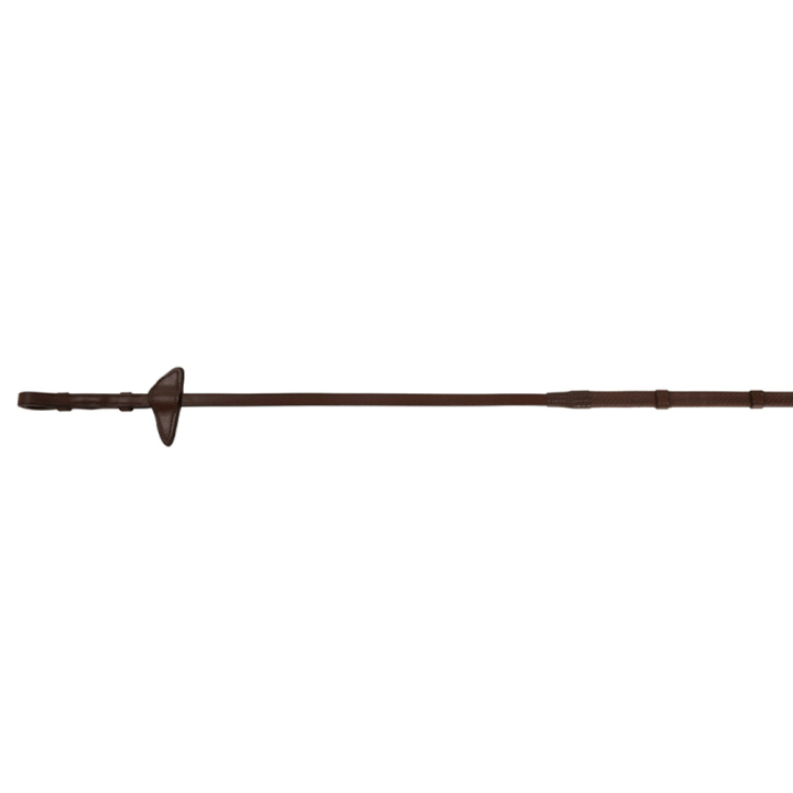Rênes en caoutchouc avec arrêts Selected Chocolate/Argent dans le groupe Équipement cheval / Rênes / Rênes en caoutchouc chez Equinest (219562CHSI_r)