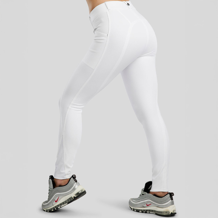Culotte d'équitation MoZida Refined Gun Metal Crystals Knee Grip Blanc dans le groupe Vêtements d'équitation / Pantalons d'équitation / Culottes d'équitation chez Equinest (243101134WH_r)
