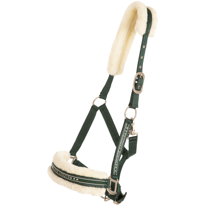 Licol avec Mouton Vert Foncé/Crème dans le groupe Équipement cheval / Licols / Longes en tissu et en nylon chez Equinest (243632DGNCR_r)