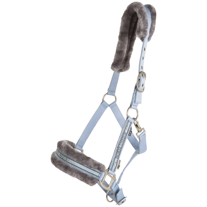 Licol avec Mouton Bleu Clair/Gris dans le groupe Équipement cheval / Licols / Longes en tissu et en nylon chez Equinest (243730LBLGR_r)