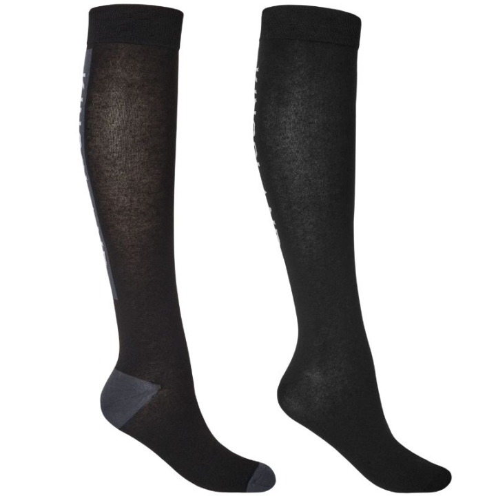 Chaussettes d'équitation Classic Unisex Logo 2-pack Noir dans le groupe Vêtements d'équitation / Chaussettes chez Equinest (3118260901006BA_r)