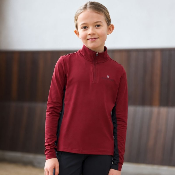 Haut d'équitation Enfant/Junior Classic Training Shirt Bordeaux dans le groupe Vêtements d'équitation / Pulls chez Equinest (3147760301037WN_r)