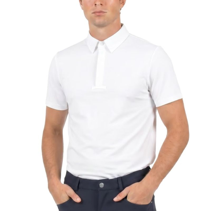 Chemise de concours Homme Classic Short Sleeve Blanc dans le groupe Vêtements d'équitation / T-shirts & Hauts d'équitation / Chemises & polos de concours chez Equinest (320250244WH_r)