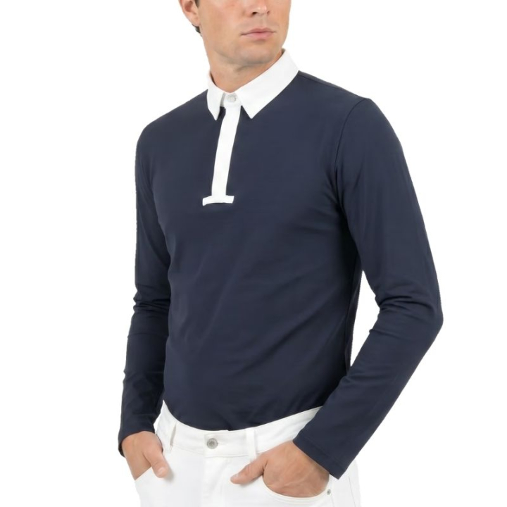Chemise de concours Homme Classic Long Sleeve Bleu Marine dans le groupe Vêtements d'équitation / T-shirts & Hauts d'équitation / Chemises & polos de concours chez Equinest (320260344NA_r)