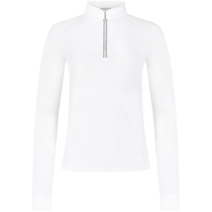Haut de concours Classic Glitter Zipper Long Sleeve Blanc dans le groupe Vêtements d'équitation / T-shirts & Hauts d'équitation / Chemises & polos de concours chez Equinest (320310236WH_r)