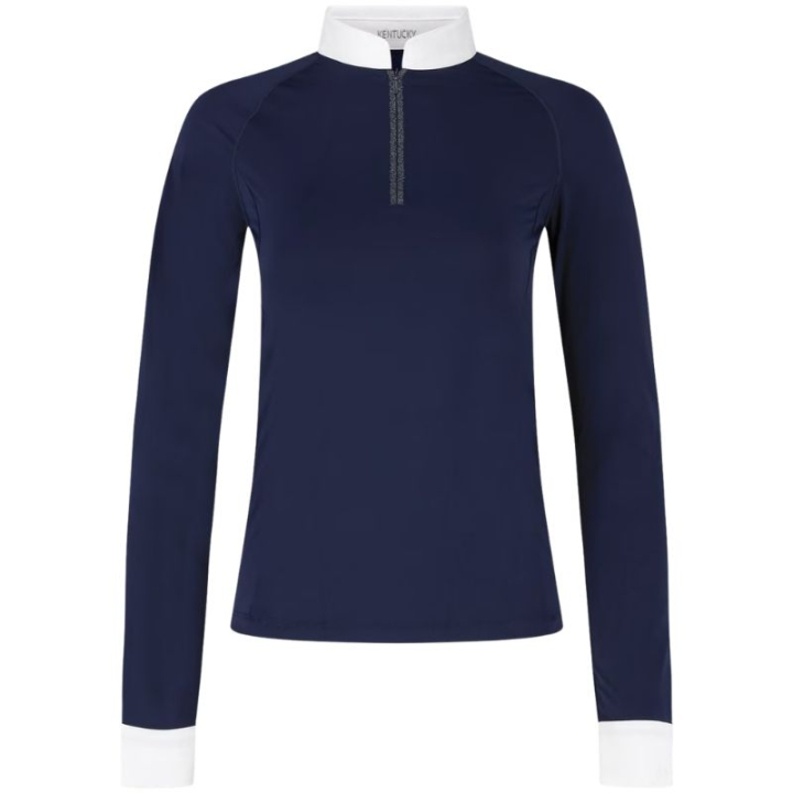 Haut de concours Classic Glitter Zipper Long Sleeve Bleu Marine dans le groupe Vêtements d'équitation / T-shirts & Hauts d'équitation / Chemises & polos de concours chez Equinest (320310336NA_r)