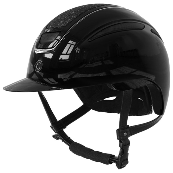 Casque d'équitation Elite Polo Glossy Noir dans le groupe Équipement d'équitation / Casque d'équitation / Visière solaire chez Equinest (3230548BA_r)