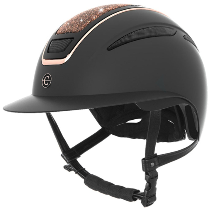Casque d'équitation Elite Polo Rose Gold Noir dans le groupe Équipement d'équitation / Casque d'équitation / Visière solaire chez Equinest (3230549BA_r)