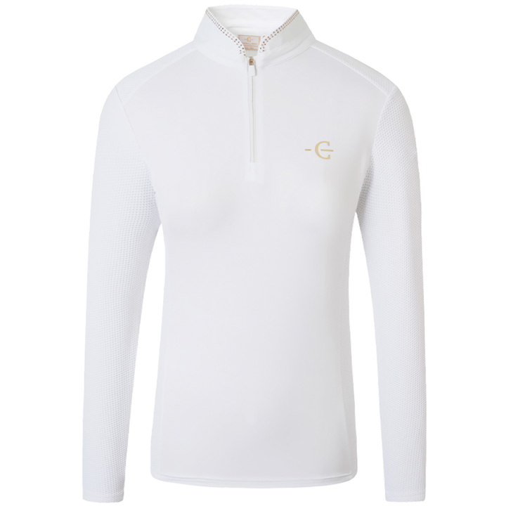 Chemise de concours Competition Longsleeve Blanc dans le groupe Vêtements d'équitation / T-shirts & Hauts d'équitation / Chemises & polos de concours chez Equinest (3231624WH_r)