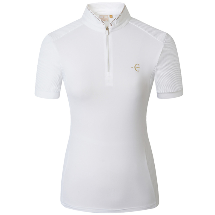 Chemise de concours Competition Shortsleeve Blanc dans le groupe Vêtements d'équitation / T-shirts & Hauts d'équitation / Chemises & polos de concours chez Equinest (3231642WH_r)