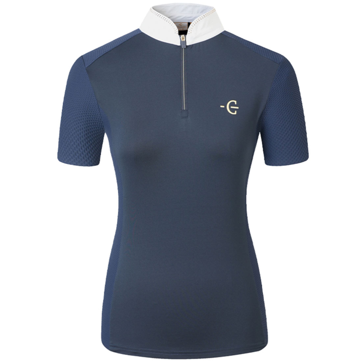 Chemise de concours Competition Shortsleeve Bleu Marine dans le groupe Vêtements d'équitation / T-shirts & Hauts d'équitation / Chemises & polos de concours chez Equinest (3231648NA_r)