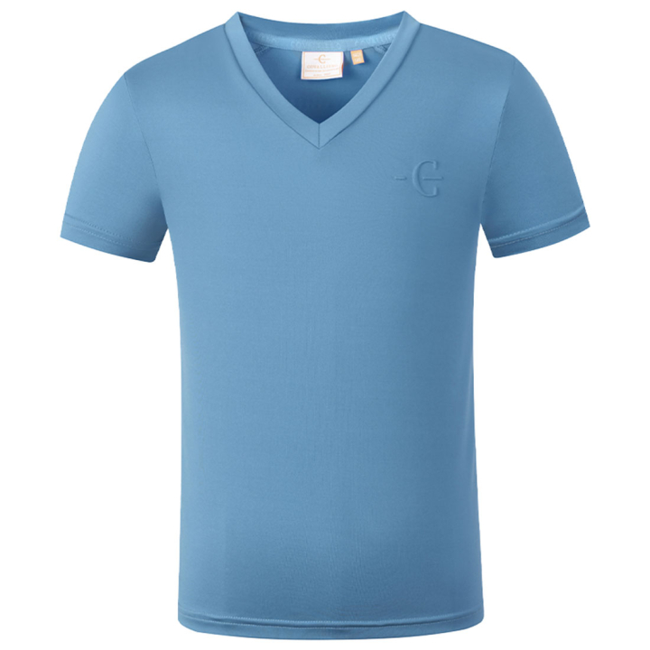 T-shirt Enfant/Junior V-Neck Bleu dans le groupe Vêtements d'équitation / T-shirts & Hauts d'équitation / T-shirts chez Equinest (3231752BL_r)