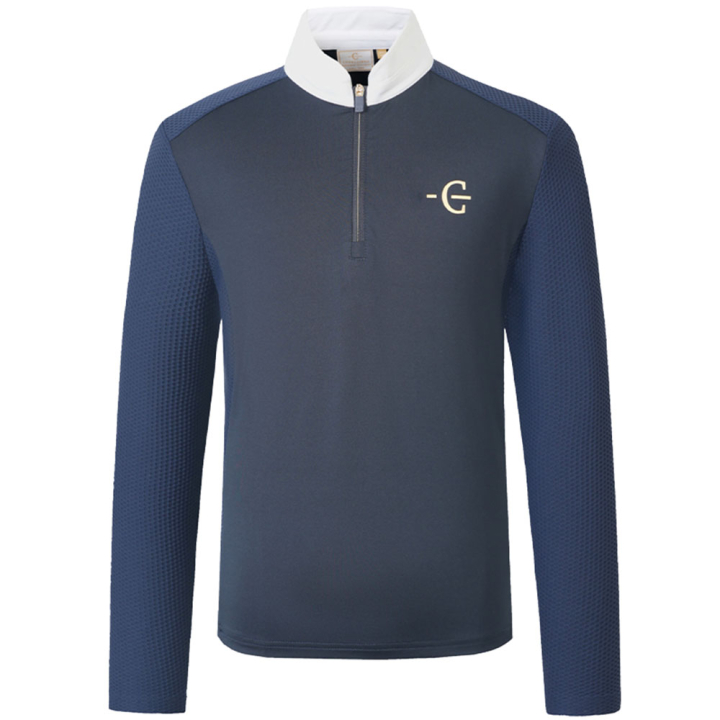 Haut de compétition Enfant/Junior Competition Longsleeve Bleu Marine dans le groupe Vêtements d'équitation / T-shirts & Hauts d'équitation / Chemises & polos de concours chez Equinest (3231764NA_r)