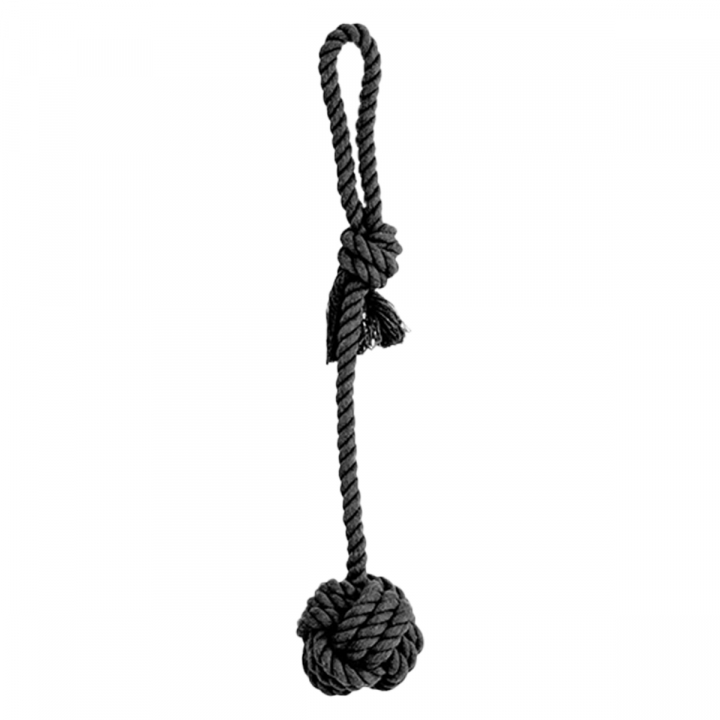 Jouet pour chien Balle en corde avec poignée Noir dans le groupe Chien / Jouets pour chien / Nœuds & Jouets à tirer chez Equinest (325016BA)