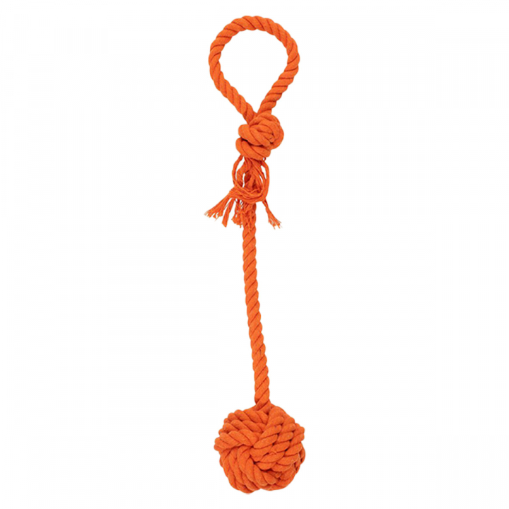 Jouet pour chien Balle en corde avec poignée Orange dans le groupe Chien / Jouets pour chien / Nœuds & Jouets à tirer chez Equinest (325016OR)