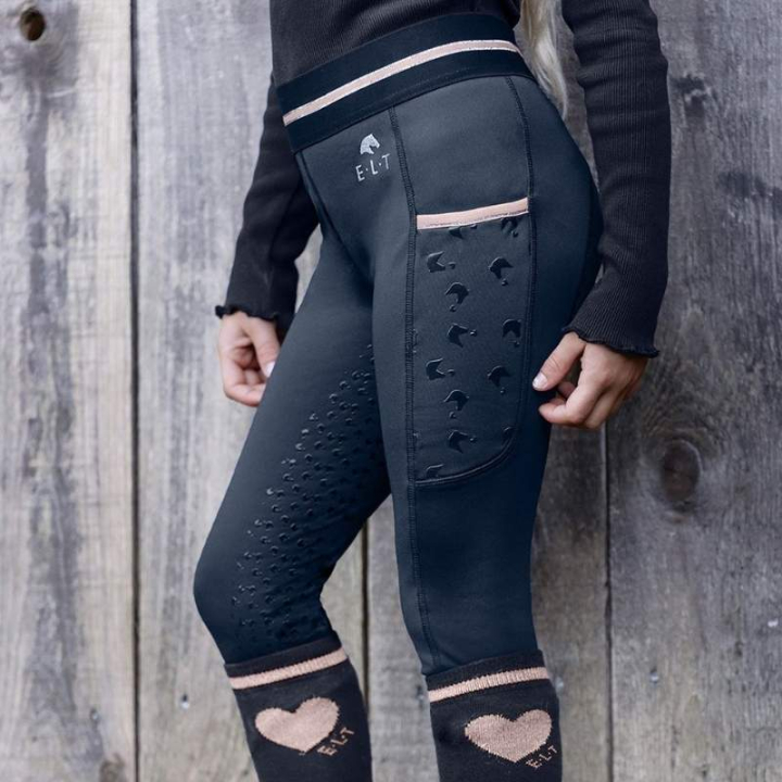 Collant d'équitation d'hiver Enfant/Junior Lucky Leni Full Grip Bleu Marine dans le groupe Vêtements d'équitation / Pantalons d'équitation / Pantalons d'équitation d'hiver & Thermiques chez Equinest (32543561NA_r)