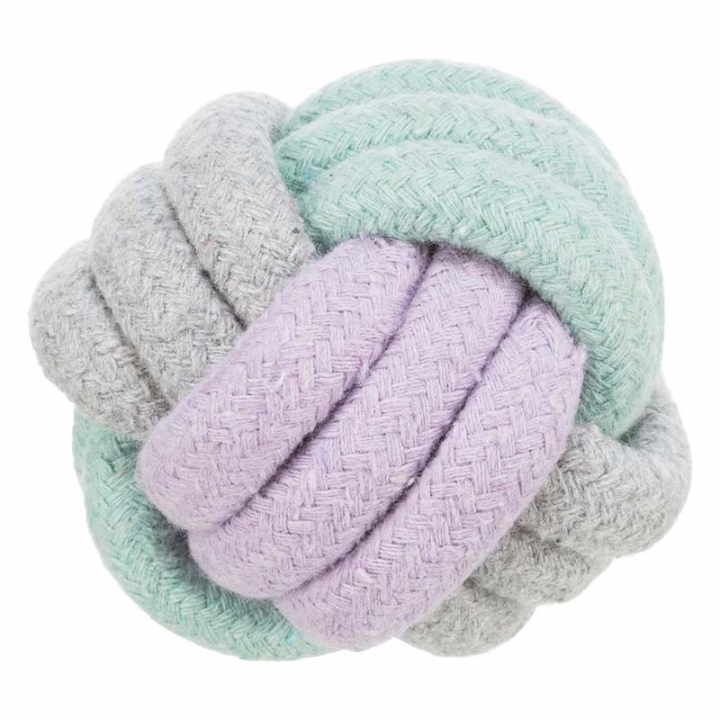 Jouet pour chien Balle en corde Junior Gris/Turquoise/Lilas dans le groupe Chien / Jouets pour chien / Nœuds & Jouets à tirer chez Equinest (32814)