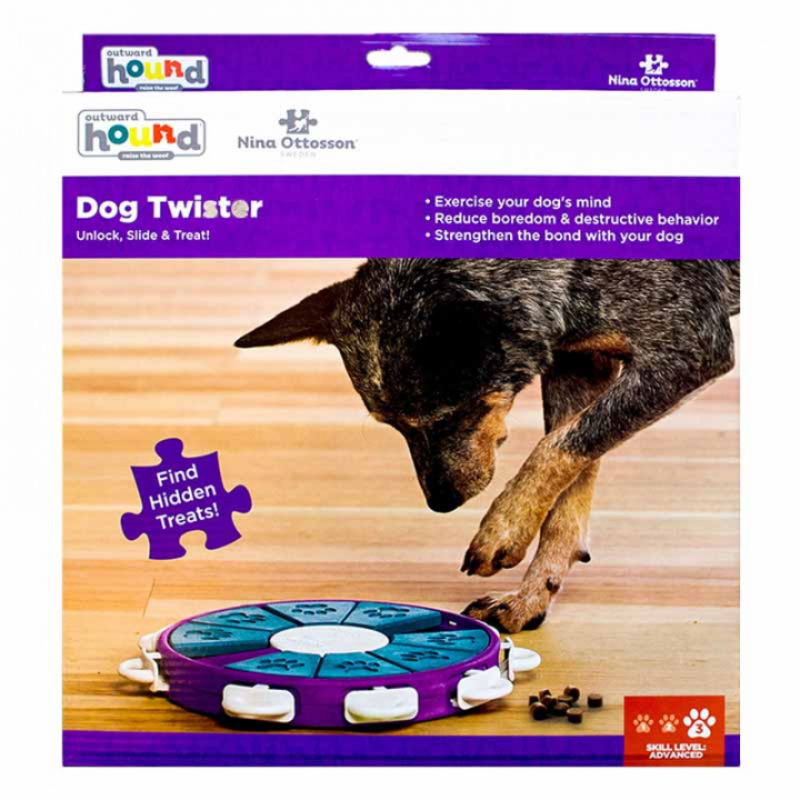 Jouet d'activation Twister pour chien Violet/Turquoise/Blanc dans le groupe Chien / Jouets pour chien / Jouets d'activité chez Equinest (333172PUBLWH)