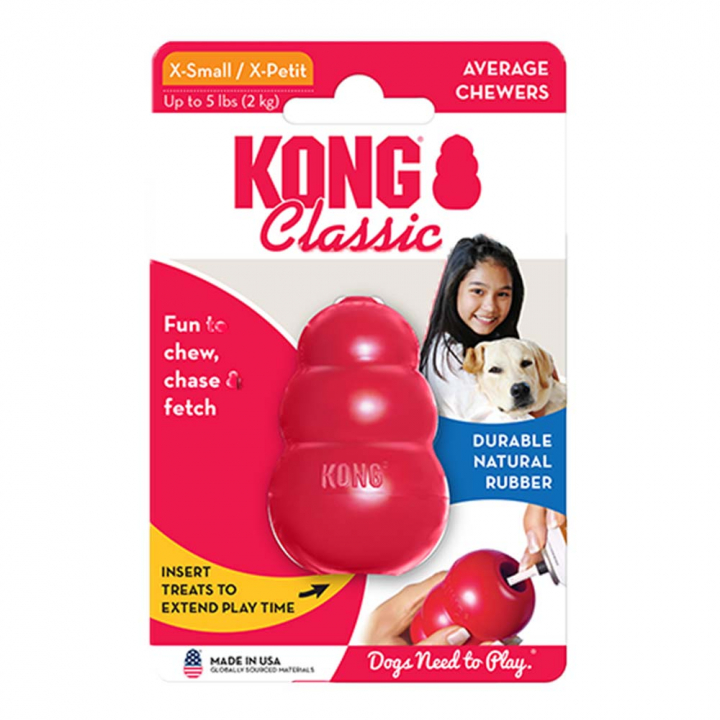 Jouet pour chien KONG Classic X-Small Rouge dans le groupe Chien / Jouets pour chien / Jouets de traction & Jouets à mordiller chez Equinest (340908RE-XS)