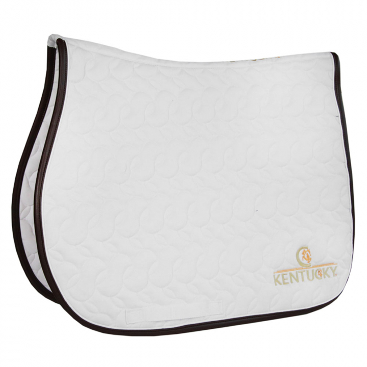 Tapis de selle Absorb Logo Blanc/Marron dans le groupe Équipement cheval / Tapis de selle / Tapis de selle mixte & Tapis de selle de saut chez Equinest (42506020205WHBR_r)