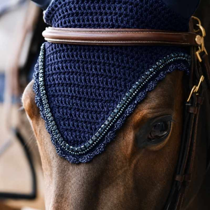Bonnet Long Stone & Pearl Soundless Bleu Marine dans le groupe Équipement cheval / Bonnet cheval chez Equinest (4261733FDNA_r)