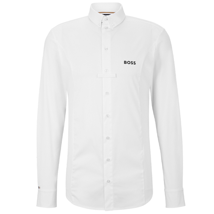 Chemise de compétition homme Norman Blanc dans le groupe Vêtements d'équitation / T-shirts & Hauts d'équitation / Chemises & polos de concours chez Equinest (4613B1M04011WH_r)