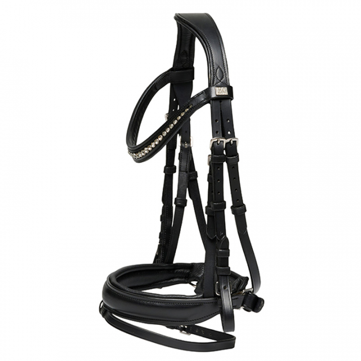 Bridon Cryll Pull-Back Flash avec rênes noir dans le groupe Équipement cheval / Briderie & Frontaux / Brides chez Equinest (501615001BA)