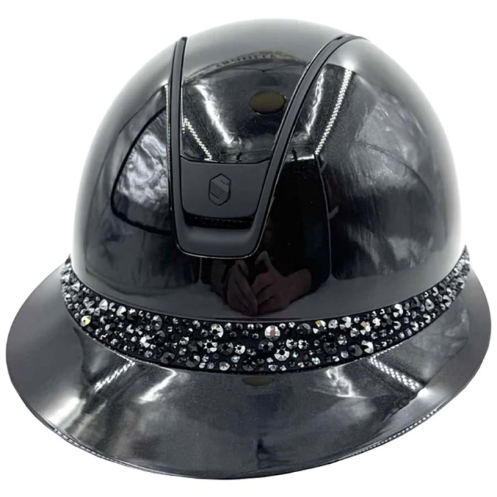 Casque d'équitation Miss Shield 2.0 Glossy Glacier Matt Trim Noir dans le groupe Équipement d'équitation / Casque d'équitation / Visière solaire chez Equinest (50337BLKBLKLBA_r)