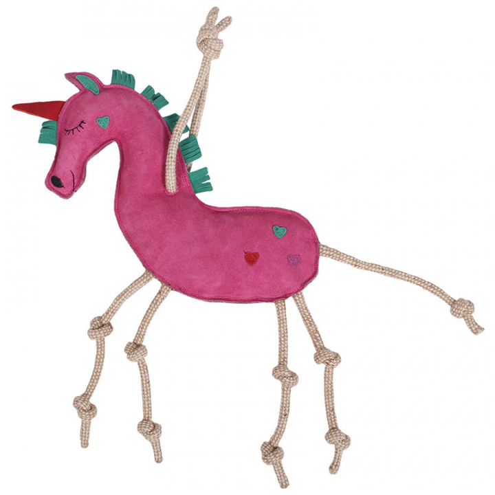 Jouet pour chevaux Licorne en Daim ECO Rose dans le groupe Écurie & Pré / Jouets pour chevaux chez Equinest (5190PI)