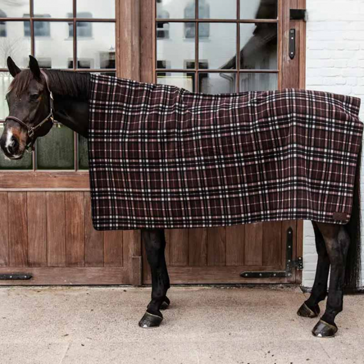 Couverture polaire Heavy Square Check Printing Marron/Beige 210x200 dans le groupe Couvertures cheval / Couverture polaire & séchante chez Equinest (52172BRBE-210x200)