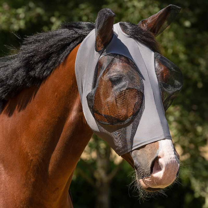 Bonnet anti-mouches Super Bug Gris dans le groupe Anti-mouches / Masques anti-mouches  chez Equinest (5344GS1GR_r)