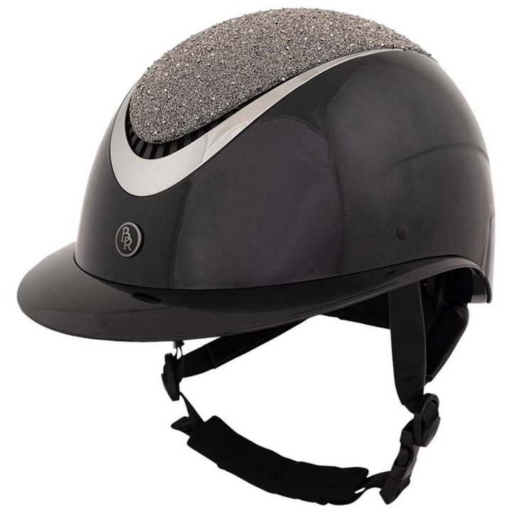 Casque d'équitation Theta Glamourous Glossy Noir/Gunmetal dans le groupe Équipement d'équitation / Casque d'équitation / Visière solaire chez Equinest (541047BA)