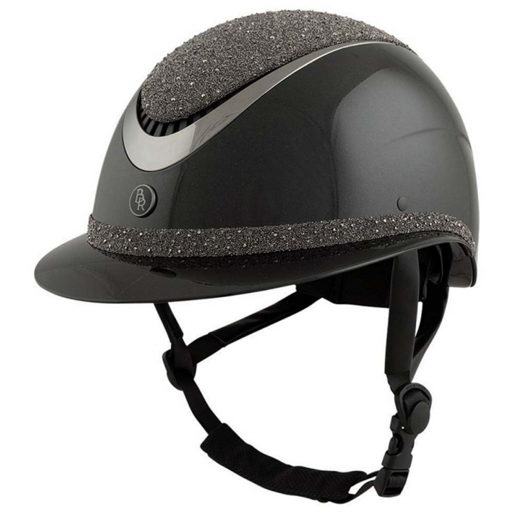 Casque d'équitation Theta Plus Dazzling Glamourous Glossy Noir/Gunmetal dans le groupe Équipement d'équitation / Casque d'équitation / Visière solaire chez Equinest (541048BA)