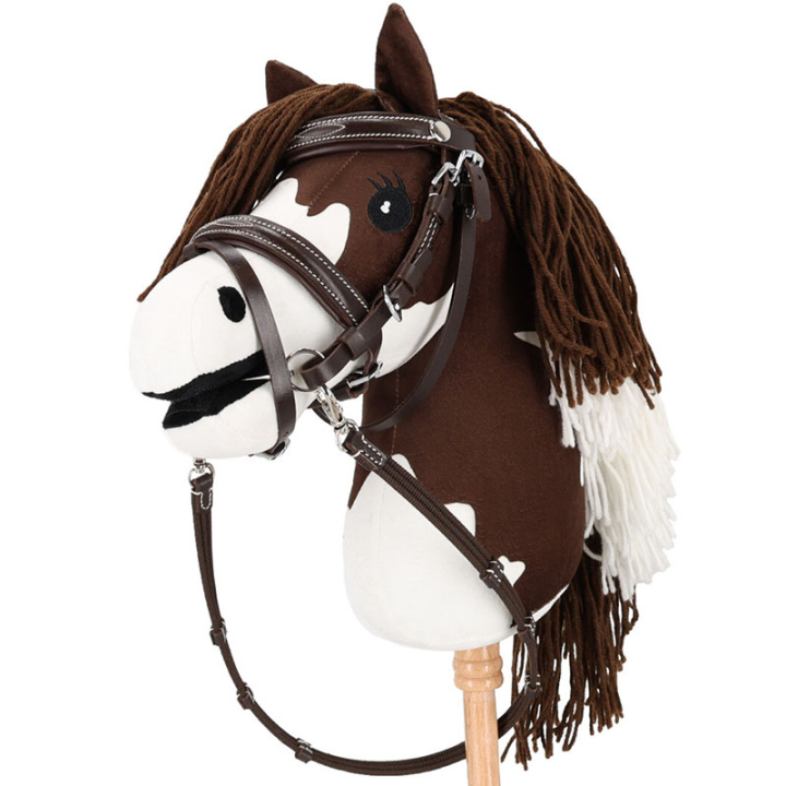 Bridon pour Cheval-bâton Luxury Stitched Marron Foncé dans le groupe Chevaux-bâtons & Chevaux jouets / Équipement pour cheval-bâton chez Equinest (5616DBR0DBR)
