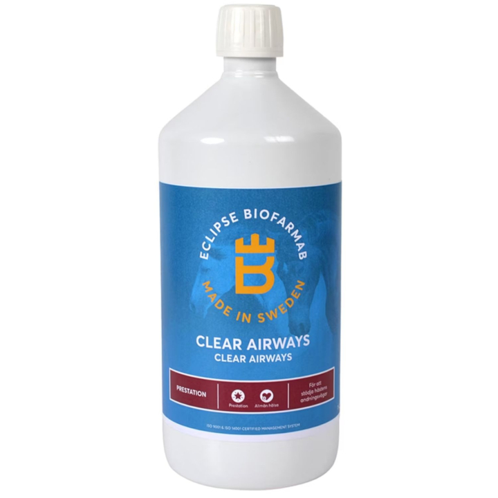 Clear Airways 1L dans le groupe Compléments alimentaires / Compléments alimentaires pour chevaux / Respiration & Voies respiratoires chez Equinest (600983)