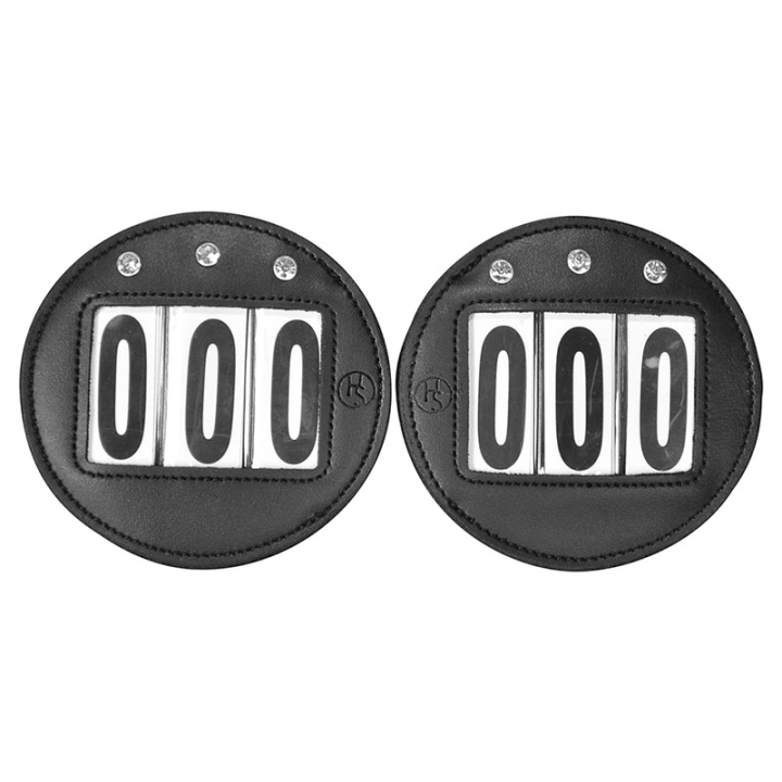 Étiquette numérotée HS Vegan Leather Strass 2-pack Noir dans le groupe Équipement cheval / Accessoires / Numéros de départ chez Equinest (603803BA)