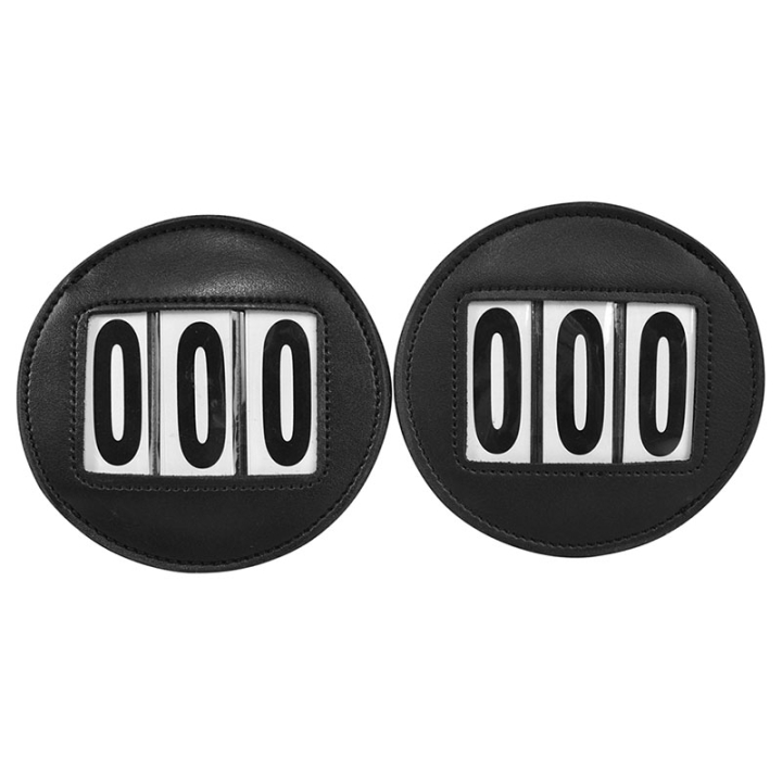 Étiquette numérotée HS Vegan Leather 2-pack Noir dans le groupe Équipement cheval / Accessoires / Numéros de départ chez Equinest (603971BA)