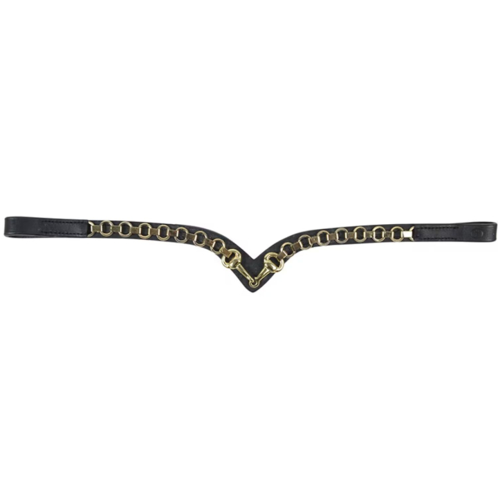 Frontal HS Mors Doré Noir dans le groupe Équipement cheval / Briderie & Frontaux / Frontaux chez Equinest (604368BA_r)