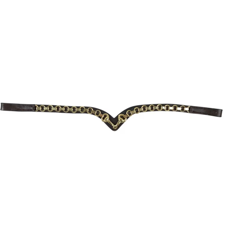 Frontal HS Mors Doré Marron dans le groupe Équipement cheval / Briderie & Frontaux / Frontaux chez Equinest (604371BR_r)